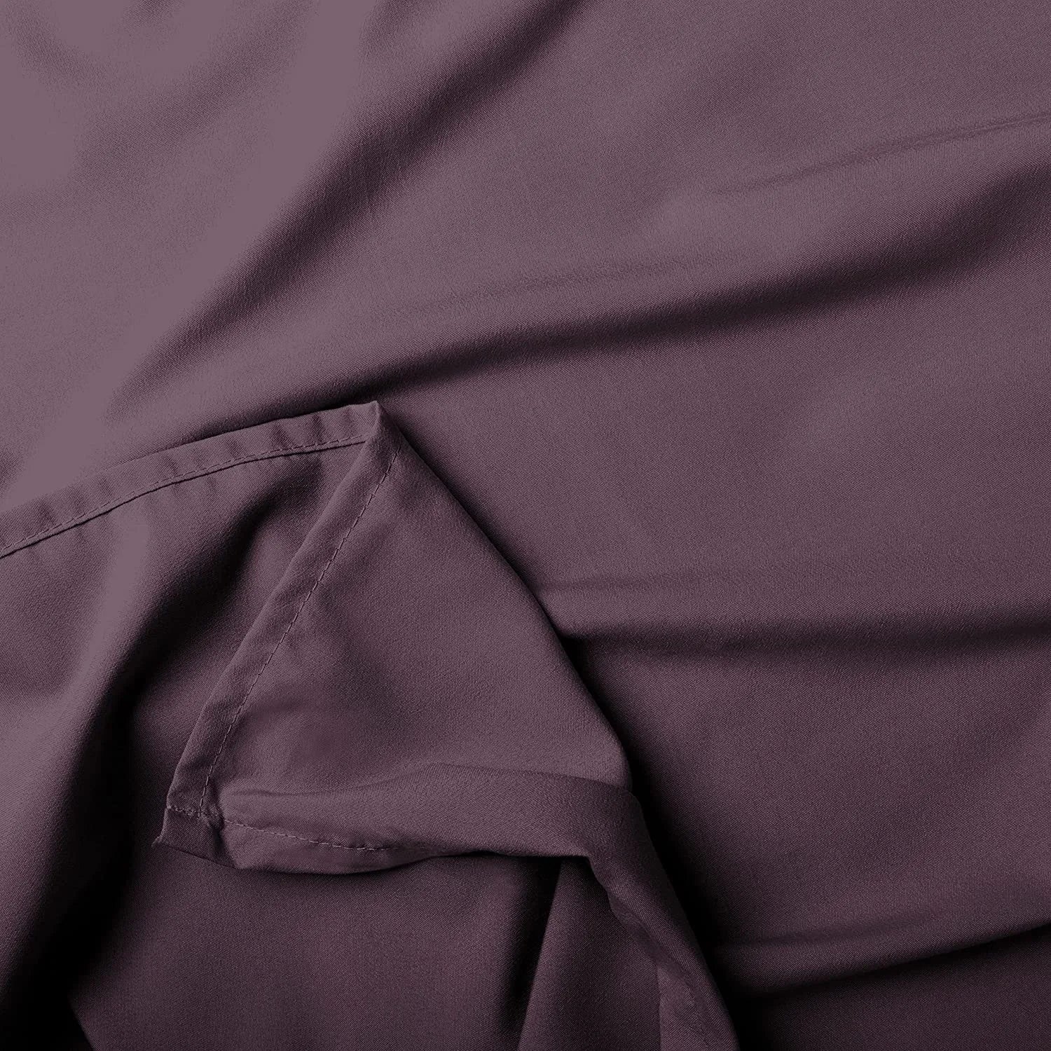 Vintage Wine Premium Queen Glace Cotton 300 TC Flat Bedsheet Set