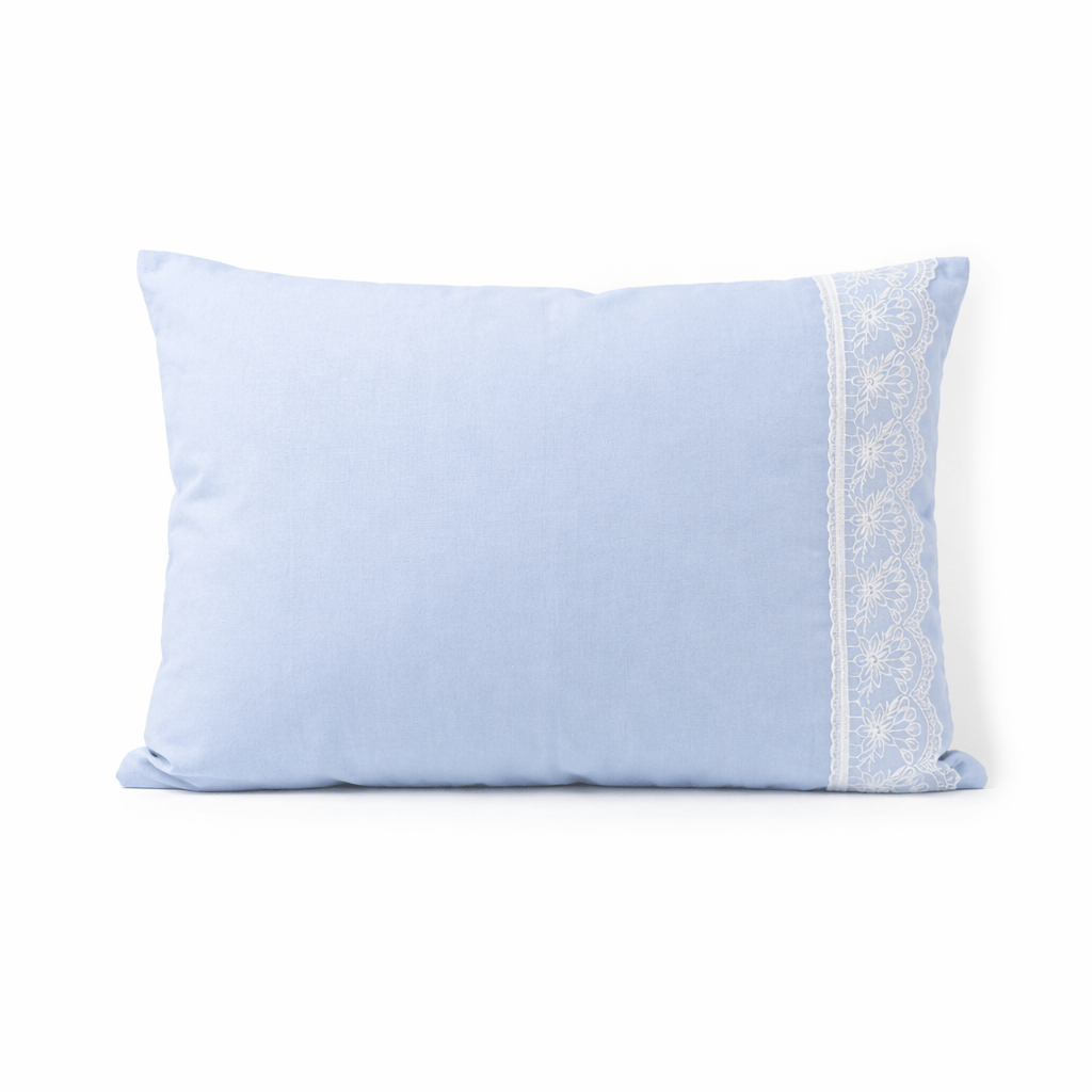 Icy Aqua Elite Embroidered Poetry Glace Cotton 300 TC Flat Bedsheet Set