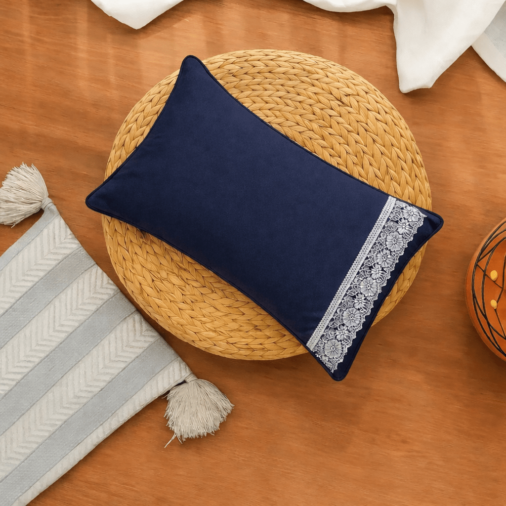 Midnight Bliss Premium Embroidered Poetry Glace Cotton 300 TC Flat Bedsheet Set