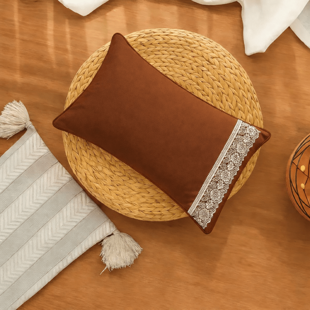 Royal Mocha Embroidered Poetry Glace Cotton 300 TC Flat Bedsheet Set