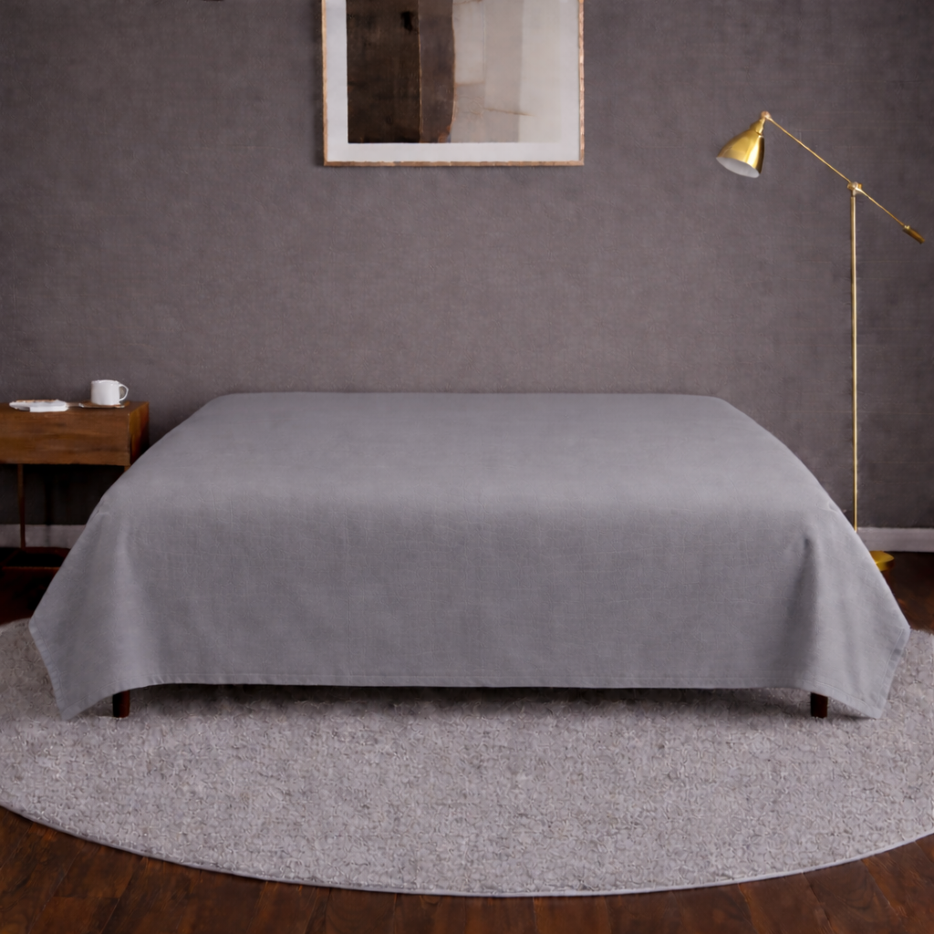 Light Grey Earth 100% Organic Cotton Luxury Percale Weave Queen Size Bedsheet Only Bedsheet