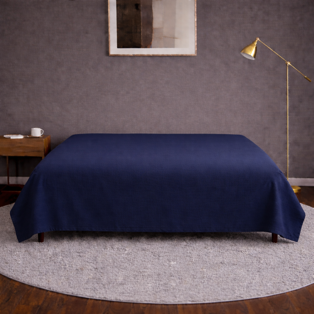 Navy Blue 100% Organic Cotton Luxury Percale Weave Queen Size Bedsheet Only Bedsheet Copy