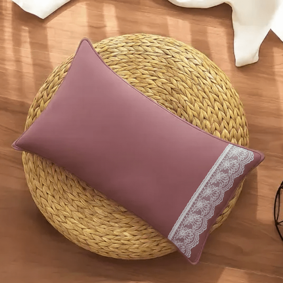 Plum Bliss Premium Embroidered Poetry Glace Cotton 300 TC Flat Bedsheet Set