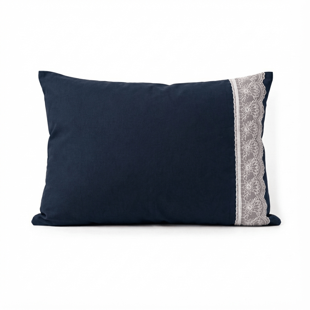 Midnight Bliss Premium Embroidered Poetry Glace Cotton 300 TC Flat Bedsheet Set