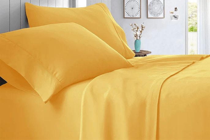 Imperial Gold Luxury Queen Glace Cotton 300 TC Flat Bedsheet Set