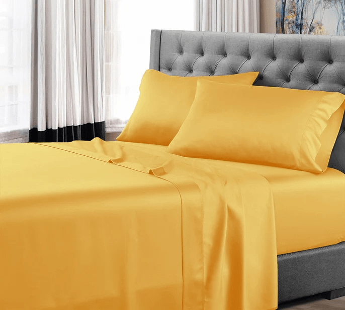 Imperial Gold Luxury Queen Glace Cotton 300 TC Flat Bedsheet Set